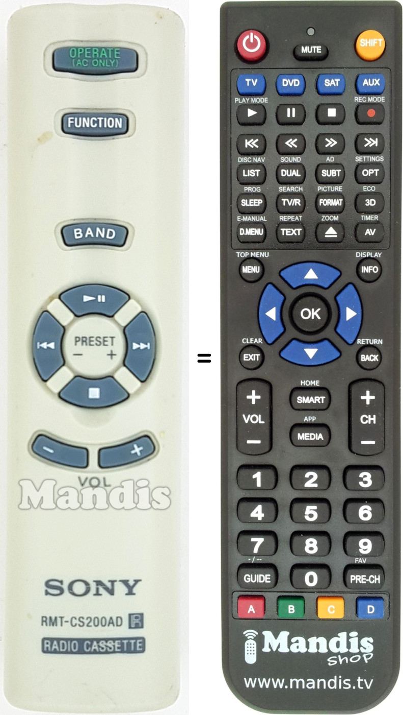 Télécommande équivalente RMT-CS200AD