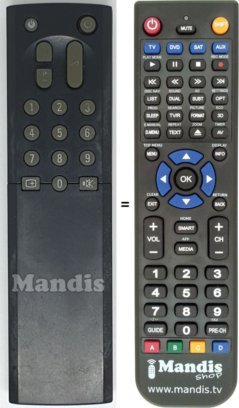 Mando a distancia equivalente RC9076/00B