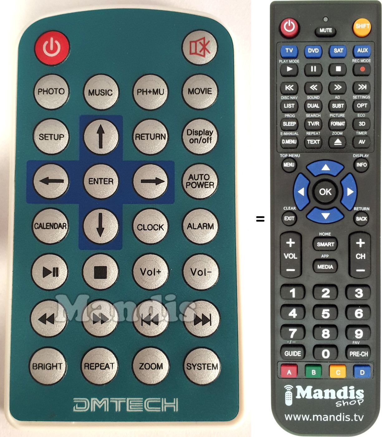 Replacement remote control DM-P702