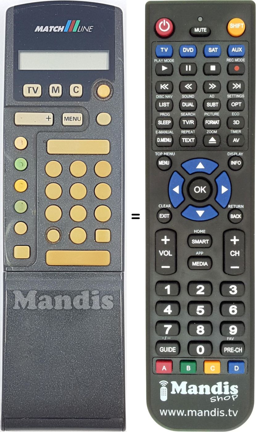 Mando a distancia equivalente RC710101