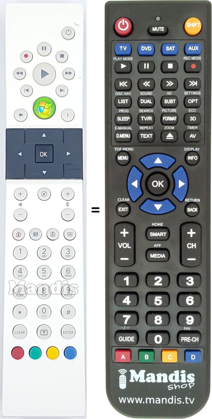 Replacement remote control RC1974500-00