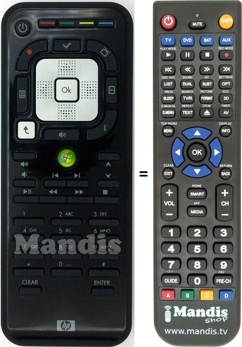 Replacement remote control RC2234304-01B