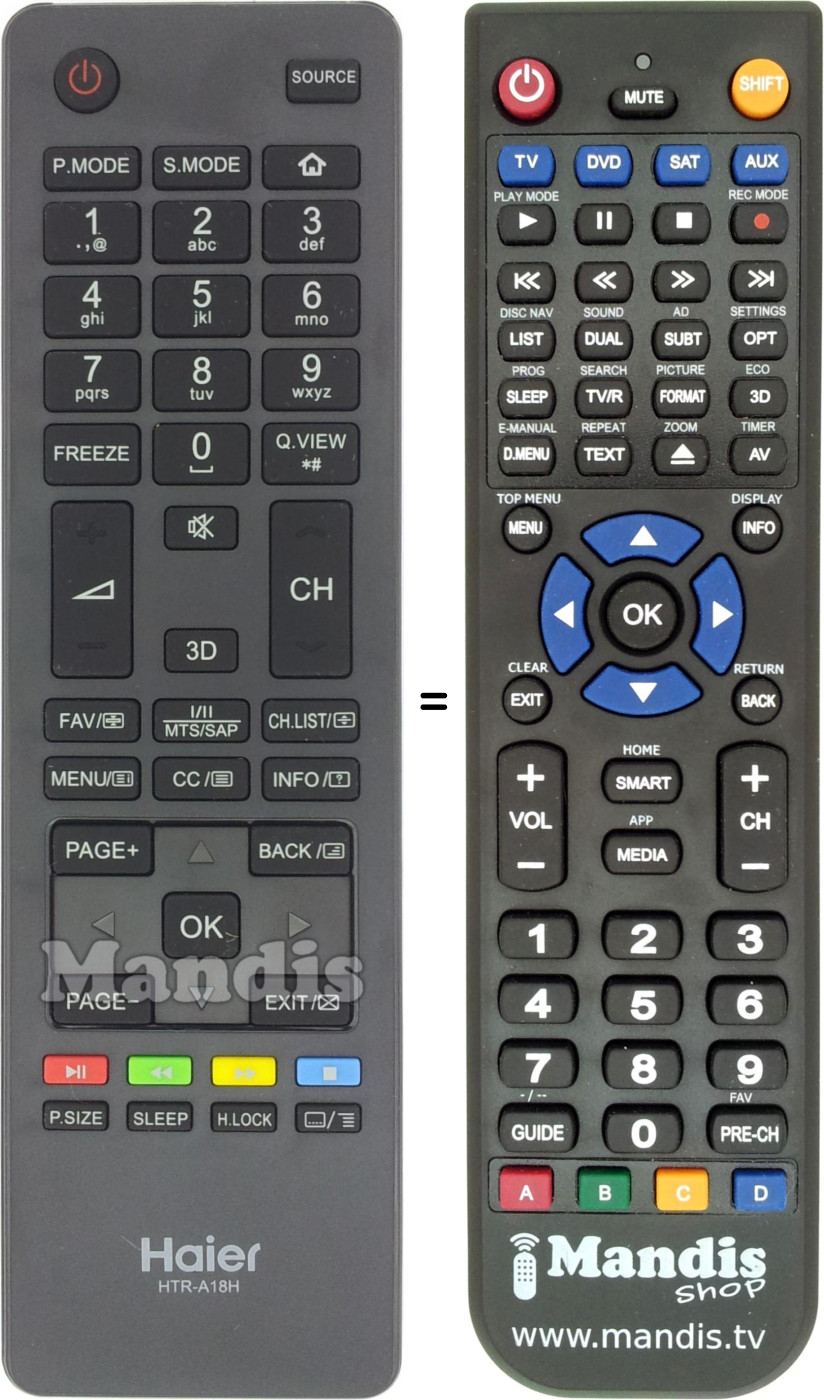 Replacement remote control HTR-A18H