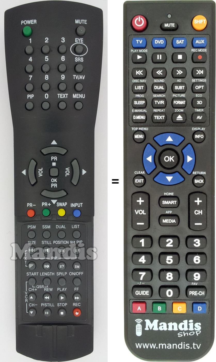 Replacement remote control 6710V0007A