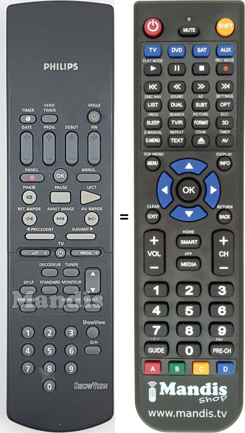 Mando a distancia equivalente RT740-144
