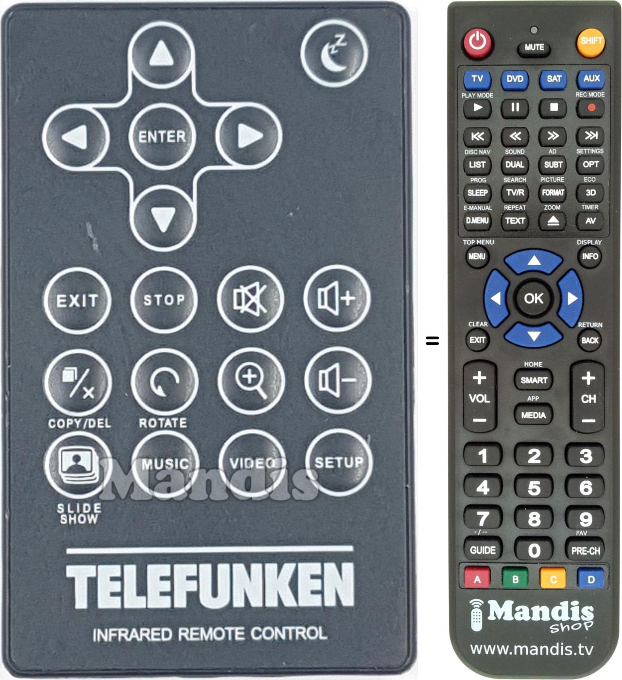 Replacement remote control Telefunken DPF10333