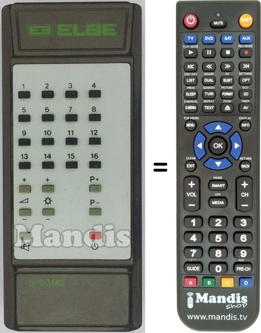 Replacement remote control Kronne S-03MD