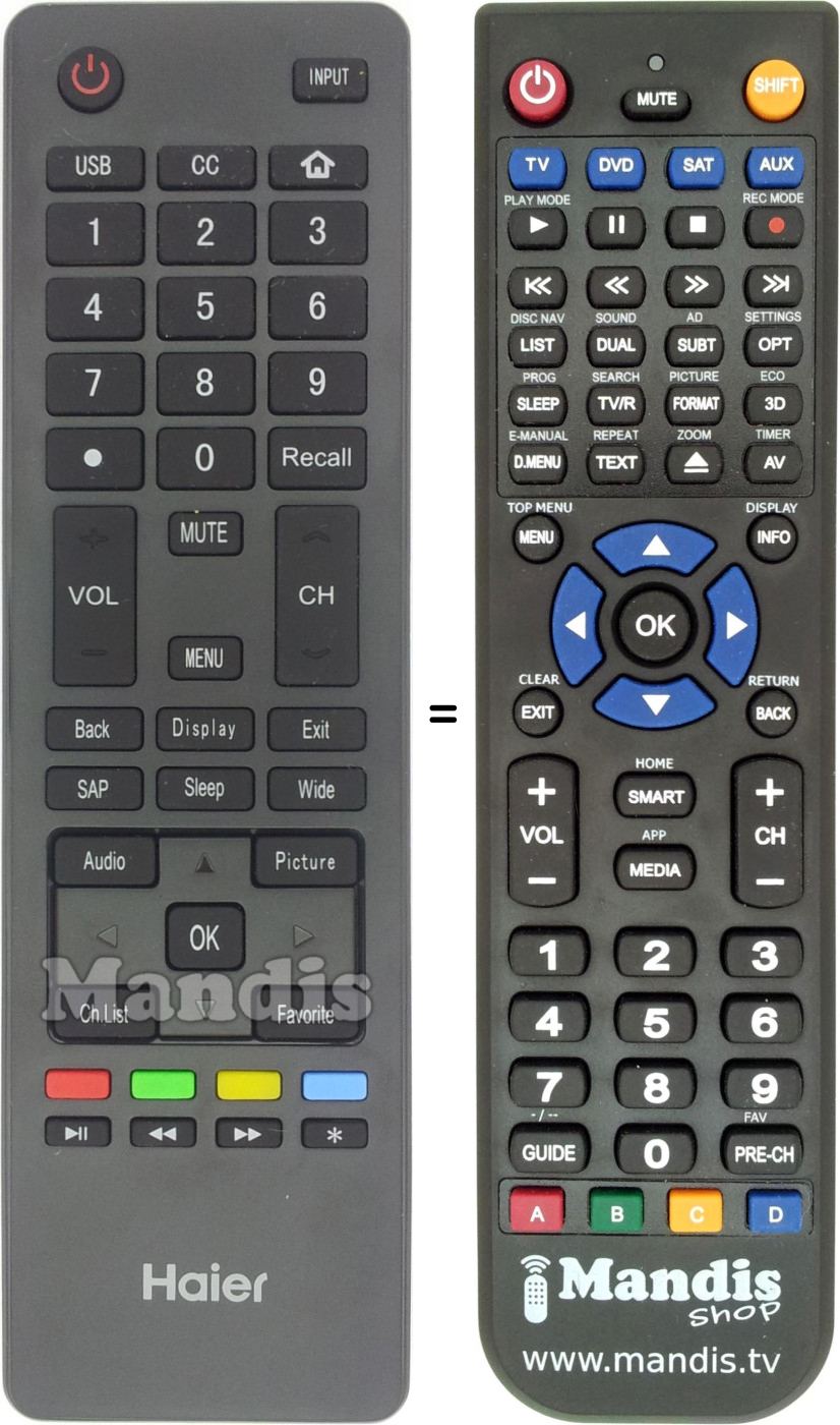 Replacement remote control HTR-A18M
