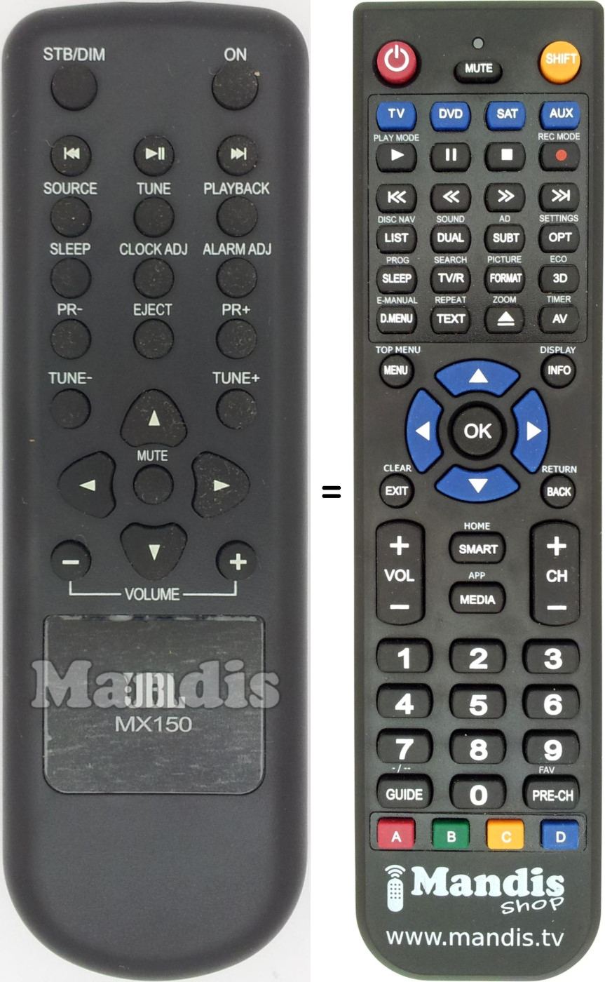 Replacement remote control MAX150