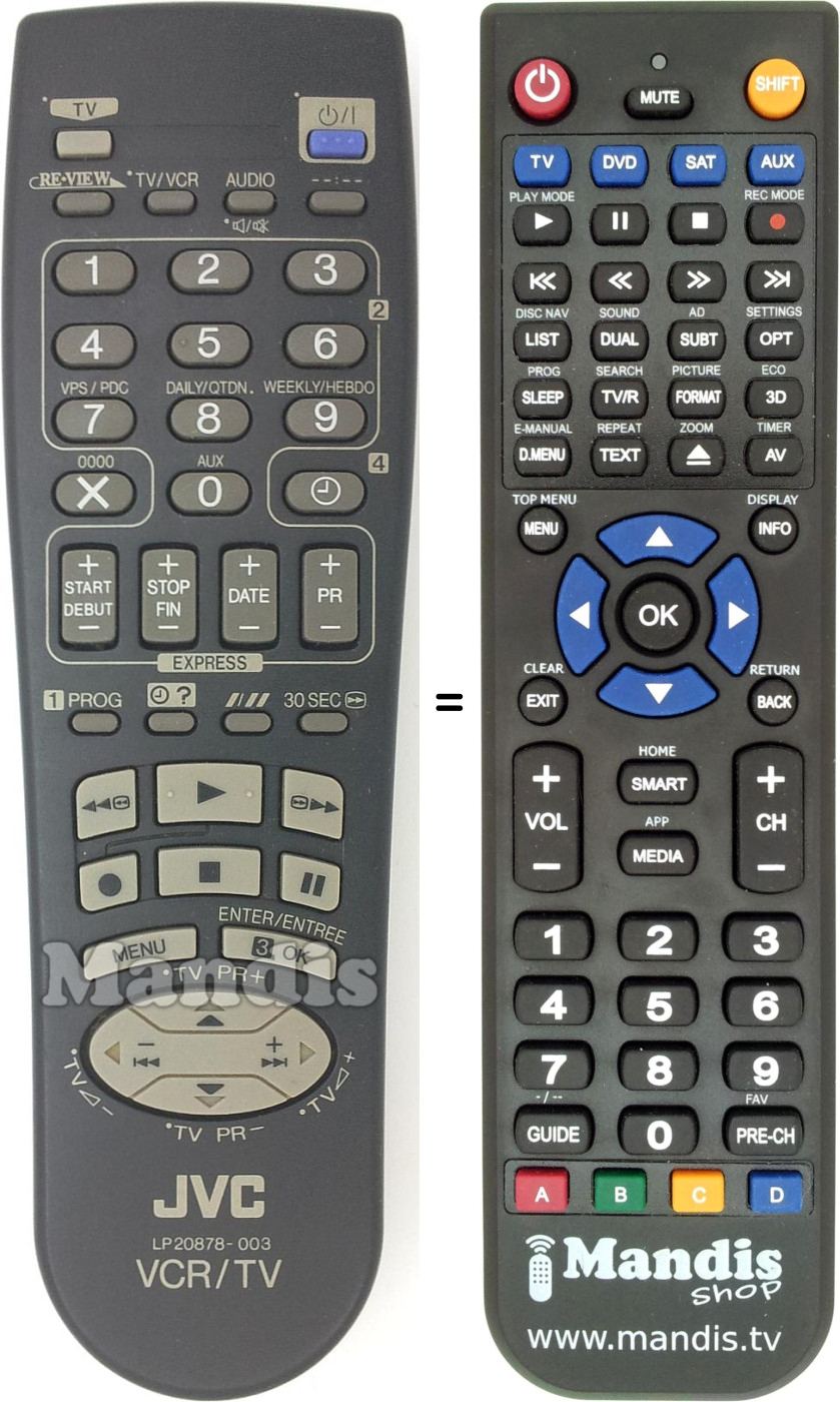 Télécommande équivalente JVC LP20878-003