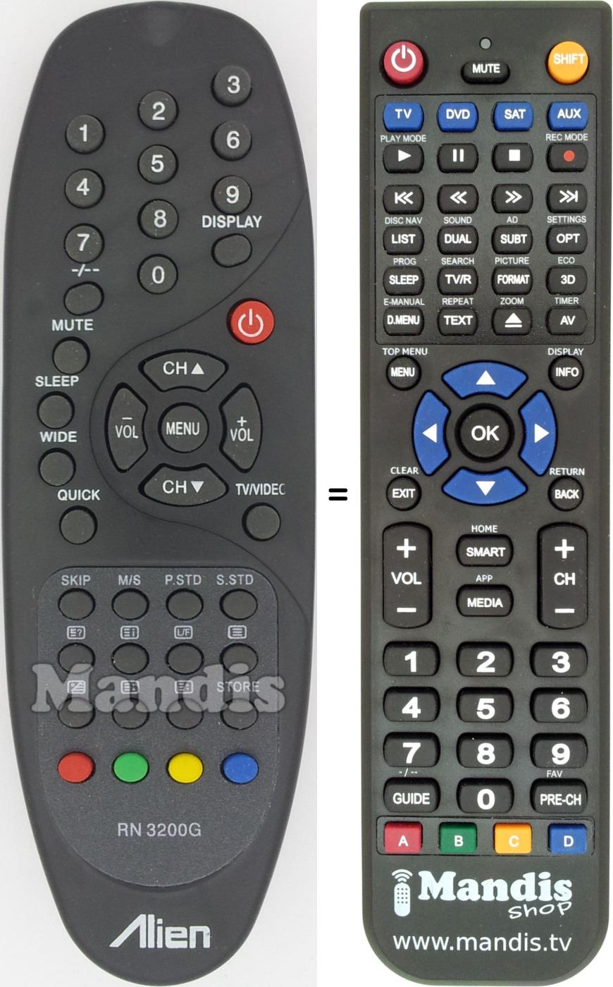 Replacement remote control RN3200G