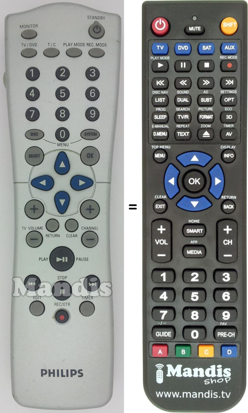 Replacement remote control Philips RC25110-01