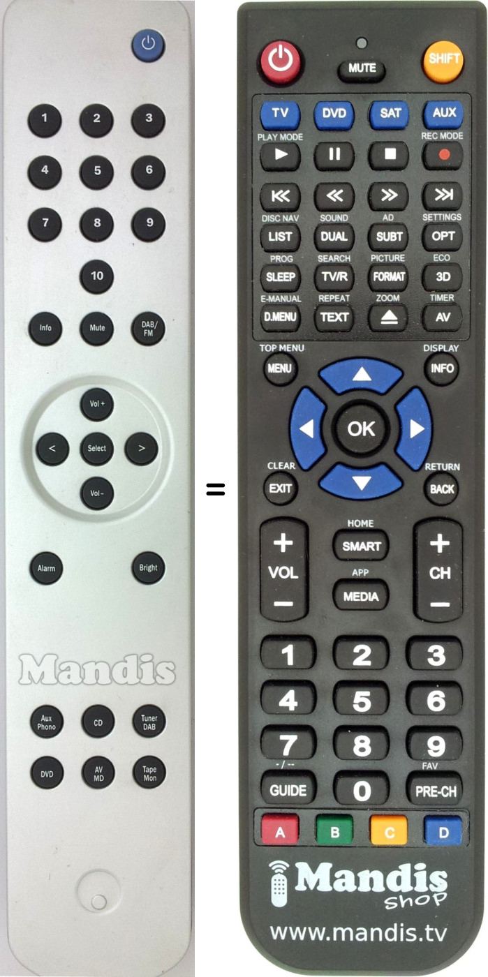 Replacement remote control RC-640AT