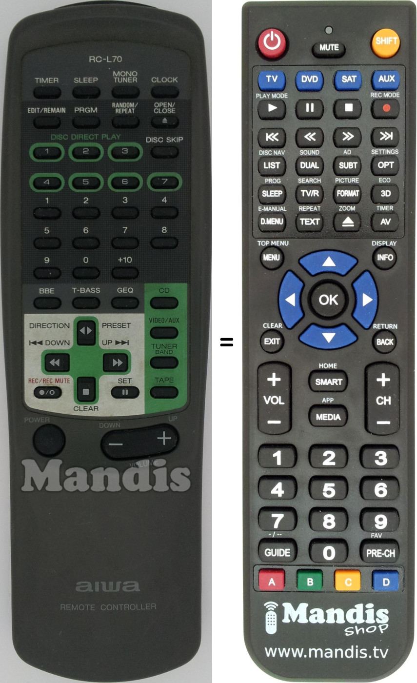 Replacement remote control RC-L70