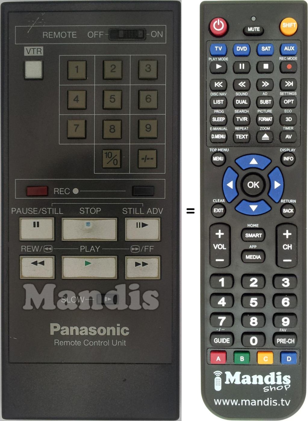 Télécommande équivalente REMCON1428