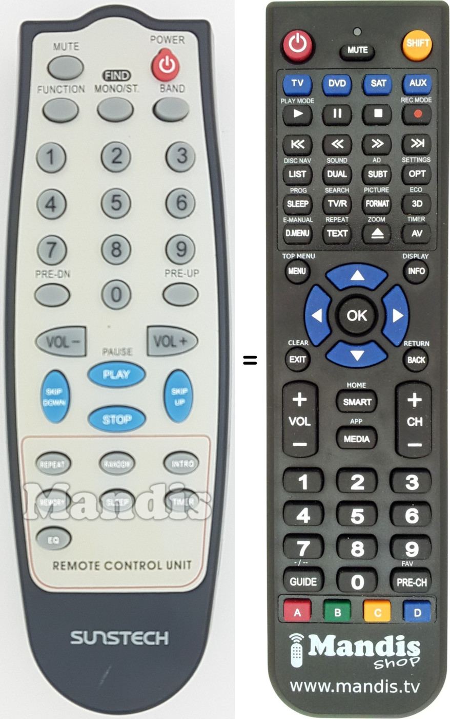 Mando a distancia equivalente REMCON1654
