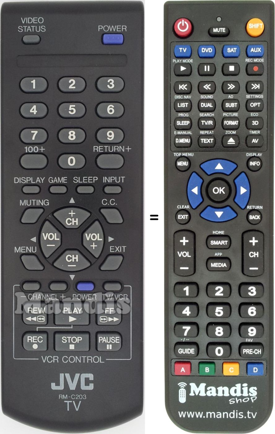 Télécommande équivalente RM-C203