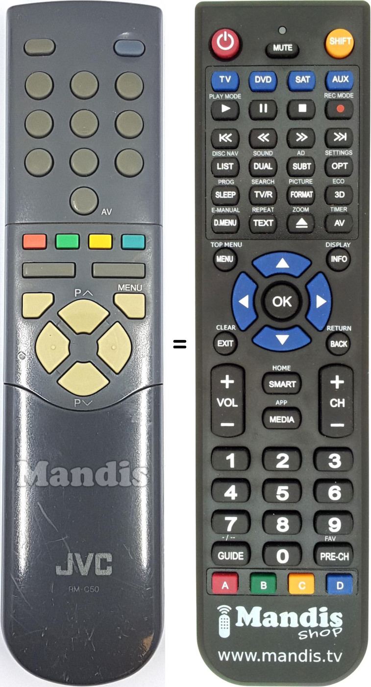 Télécommande équivalente RM-C 50
