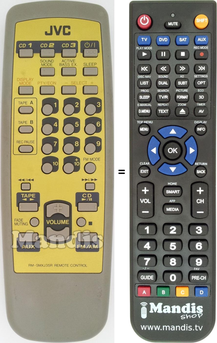 Mando a distancia equivalente RM-SMXJ35R