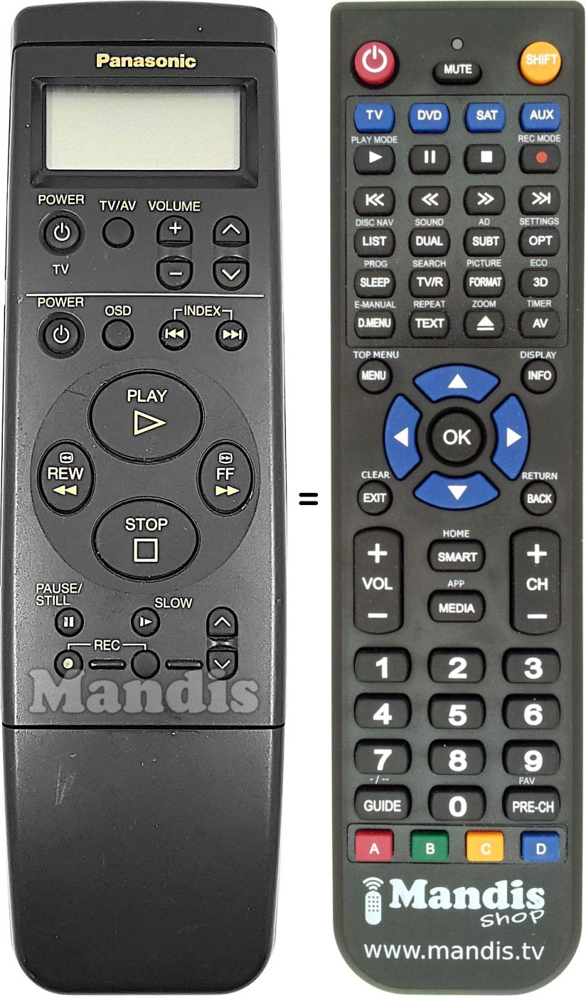 Replacement remote control Panasonic VEQ1873