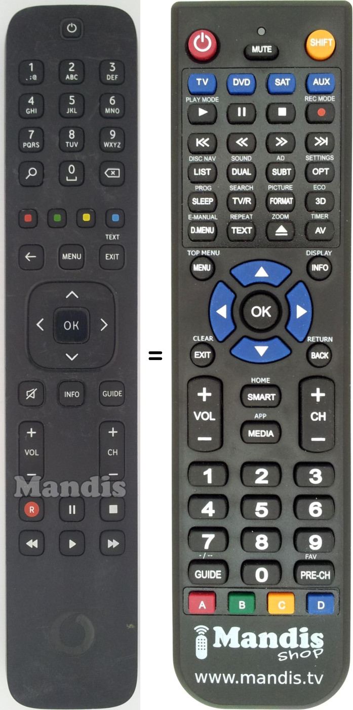 Replacement remote control RC327380301BR
