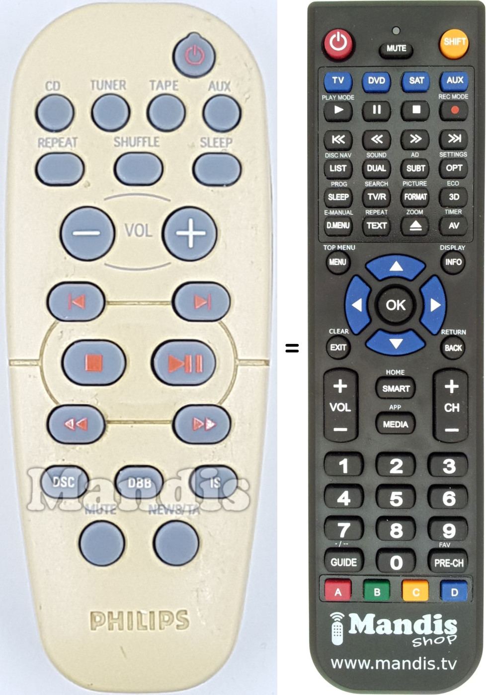 Replacement remote control 314011851011