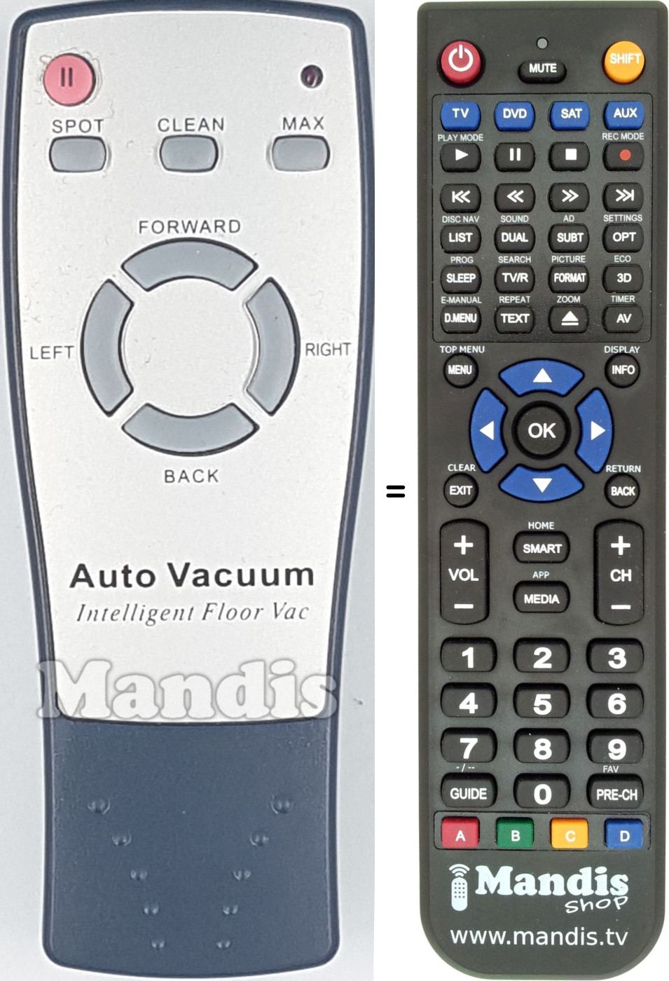 Replacement remote control Airis Auto Vacuum