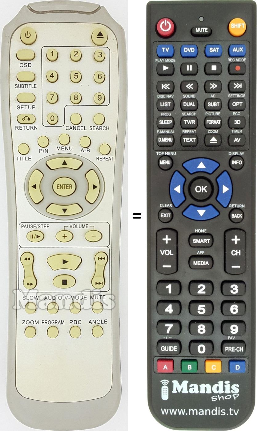 Replacement remote control HH-339