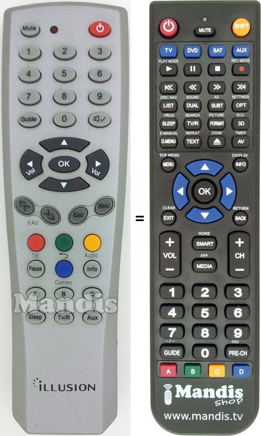 Replacement remote control ILU003