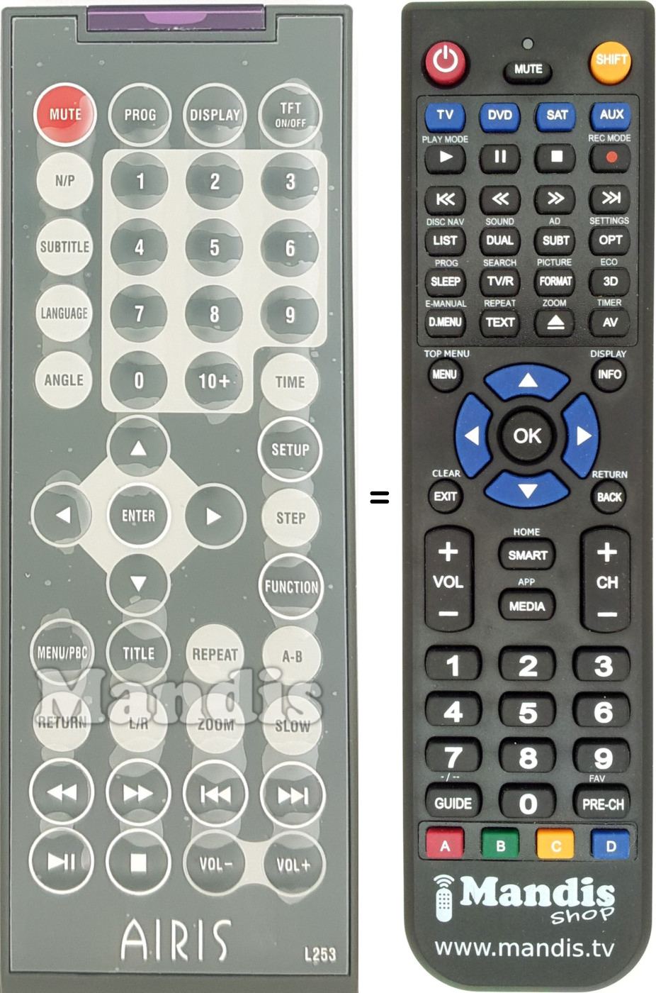 Replacement remote control L253