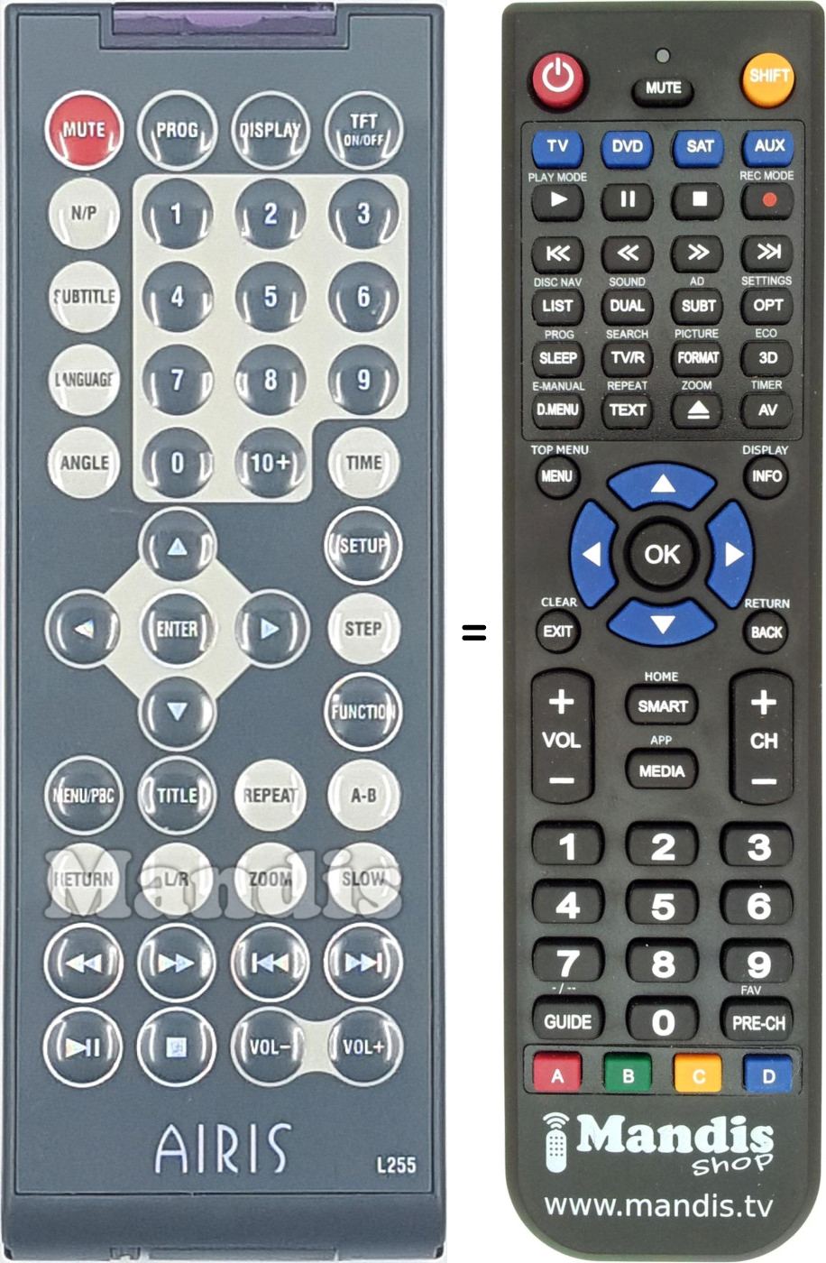 Replacement remote control L255