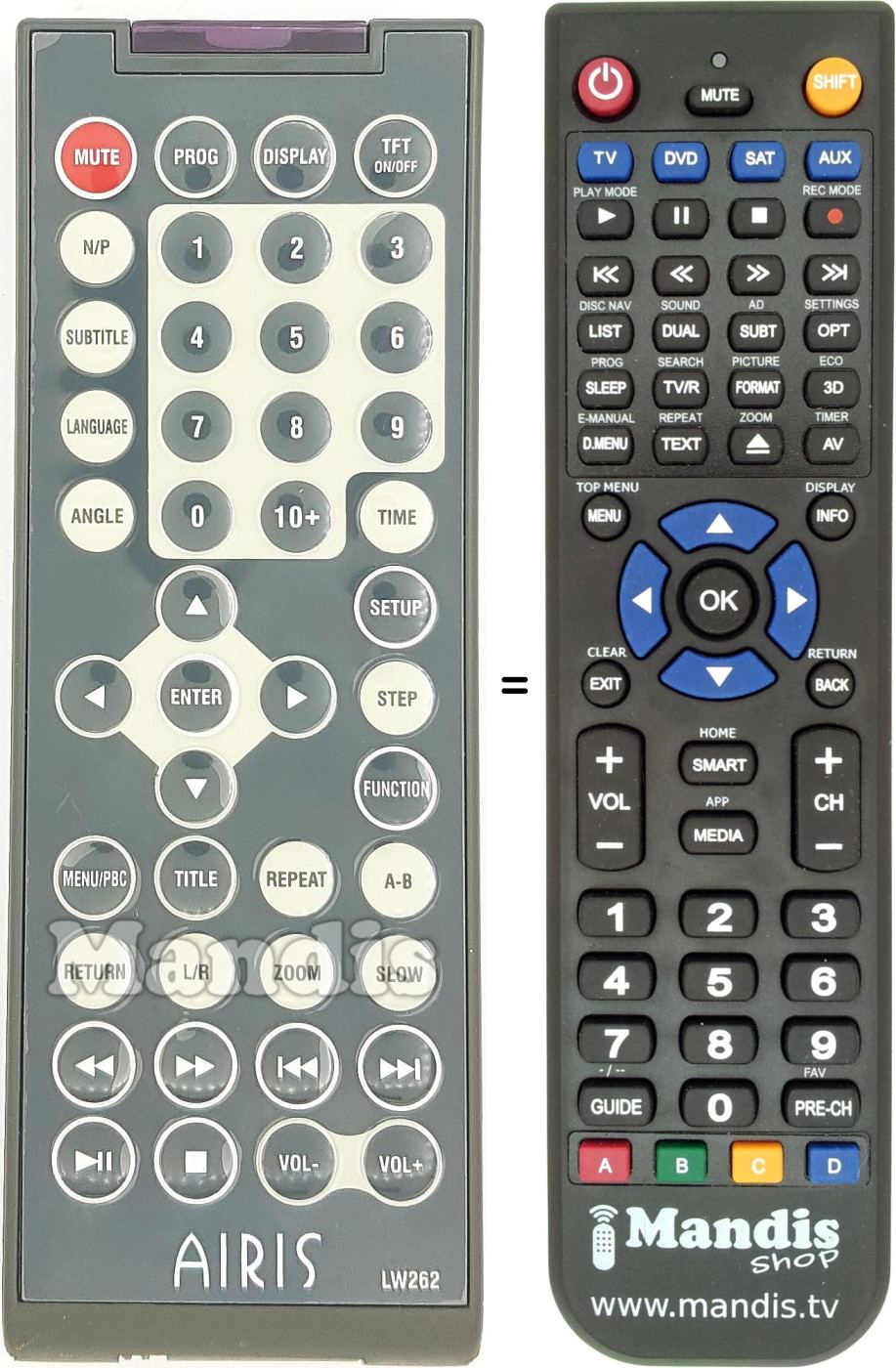 Replacement remote control LW262