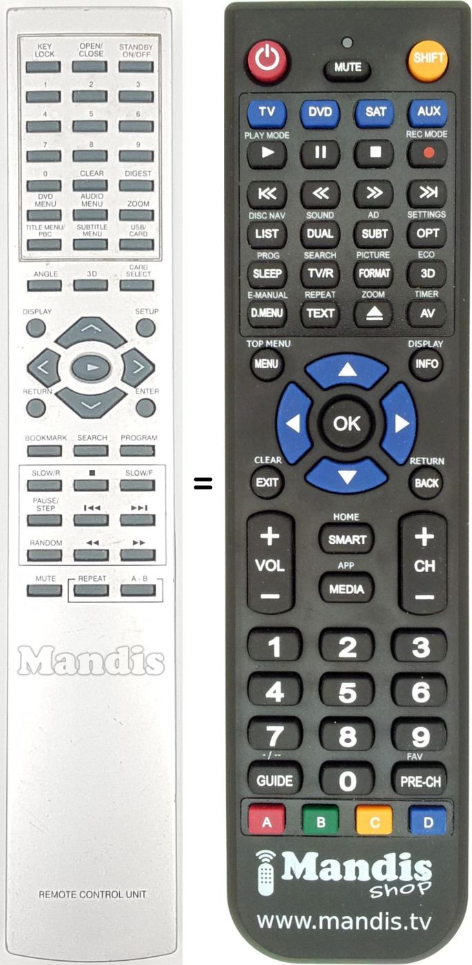 Replacement remote control MD81290