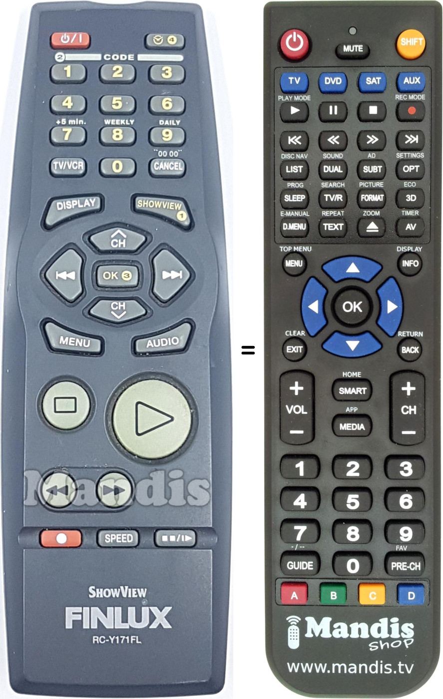 Télécommande équivalente RC-Y171FL
