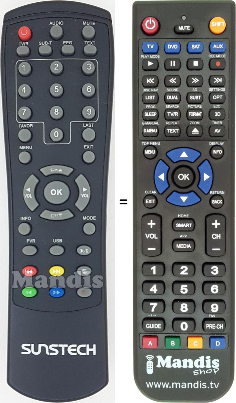 Mando a distancia equivalente REMCON1637