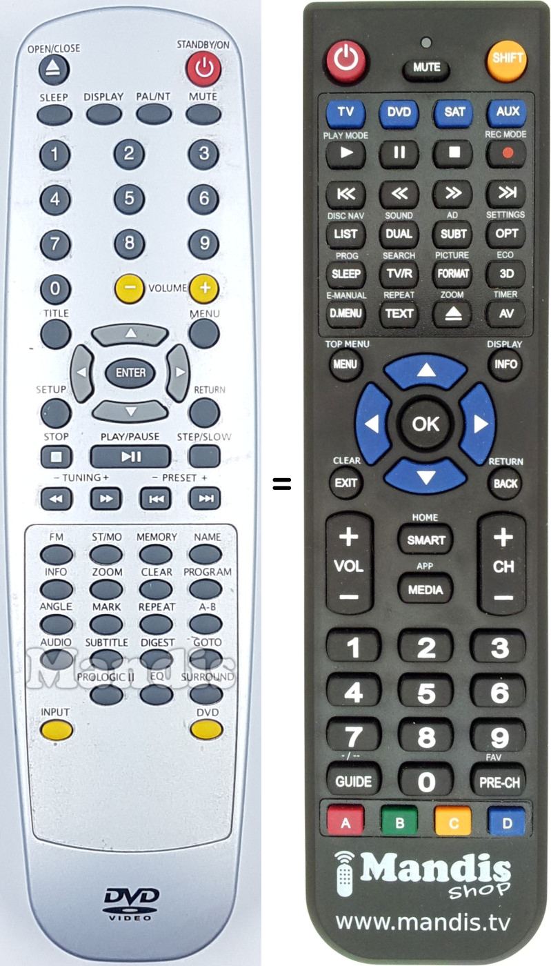 Télécommande équivalente REMCON1679