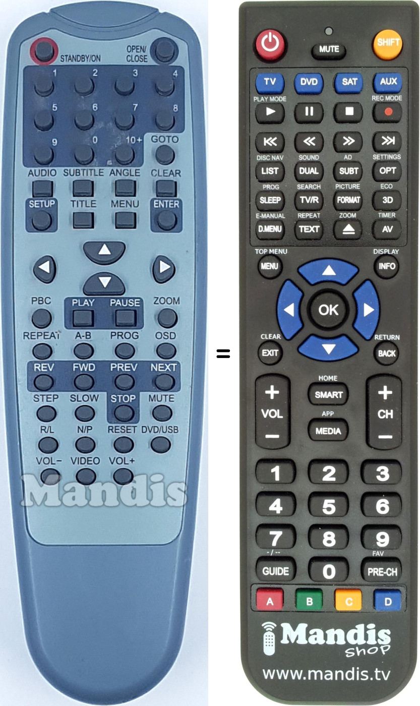 Replacement remote control REMCON1686