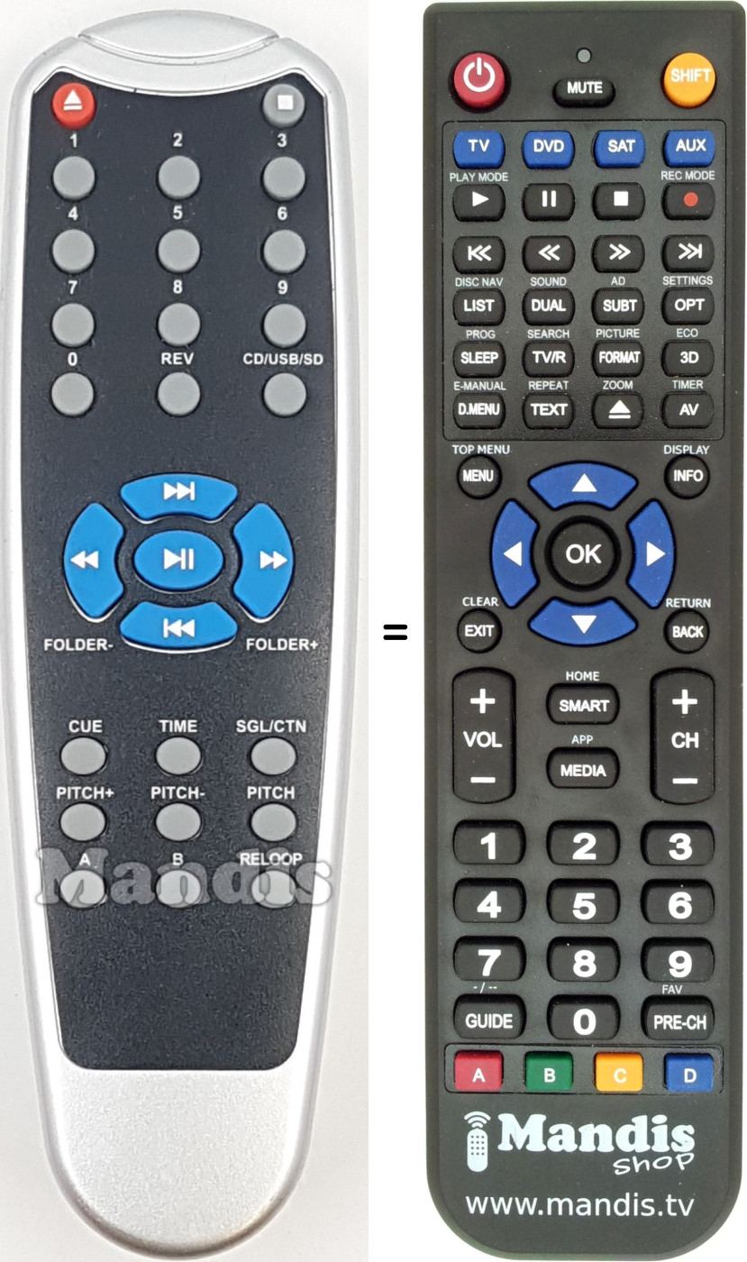 Télécommande équivalente REMCON1727