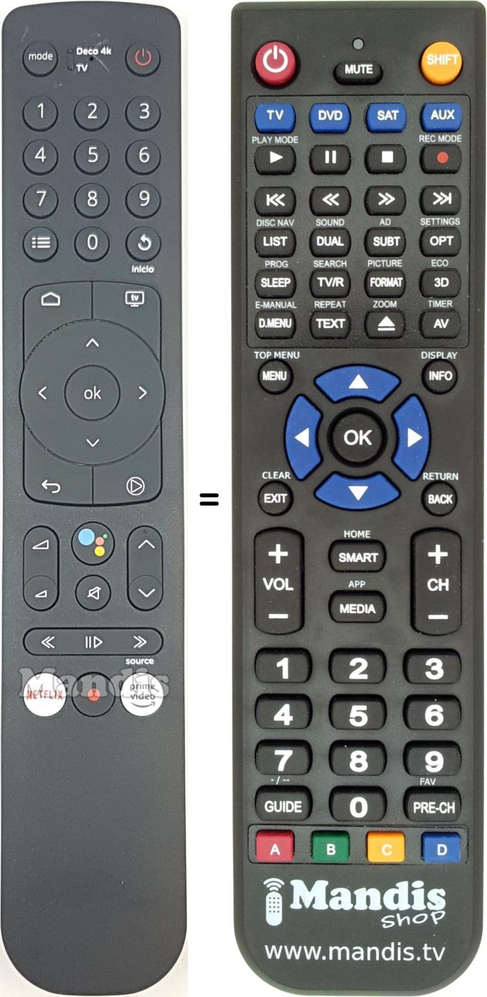 Replacement remote control REMCON2059