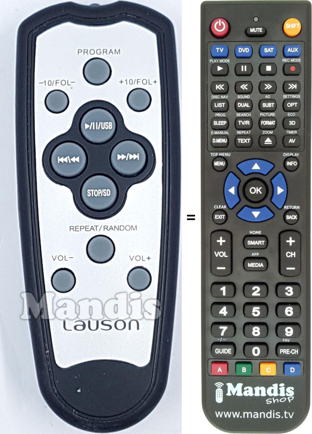 Replacement remote control REMCON2178