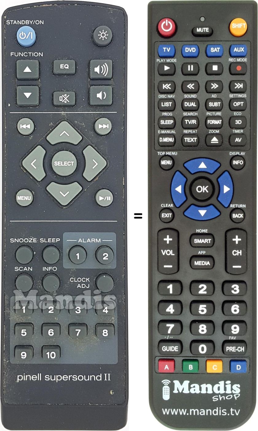 Replacement remote control SUPERSOUND II