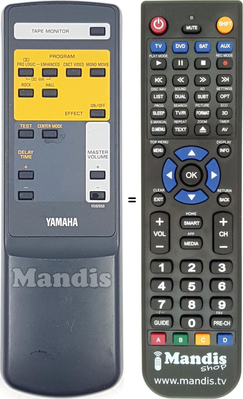 Télécommande équivalente Yamaha VS926500