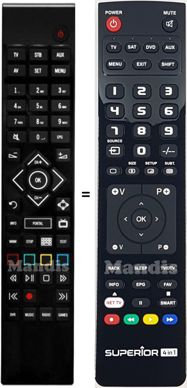 Télécommande équivalente Motorola REMCON1647