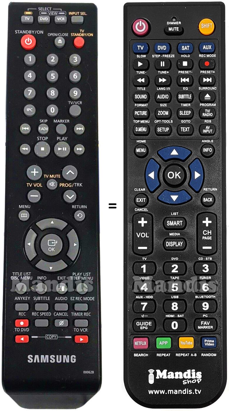 Replacement remote control Samsung AK59-00062 B