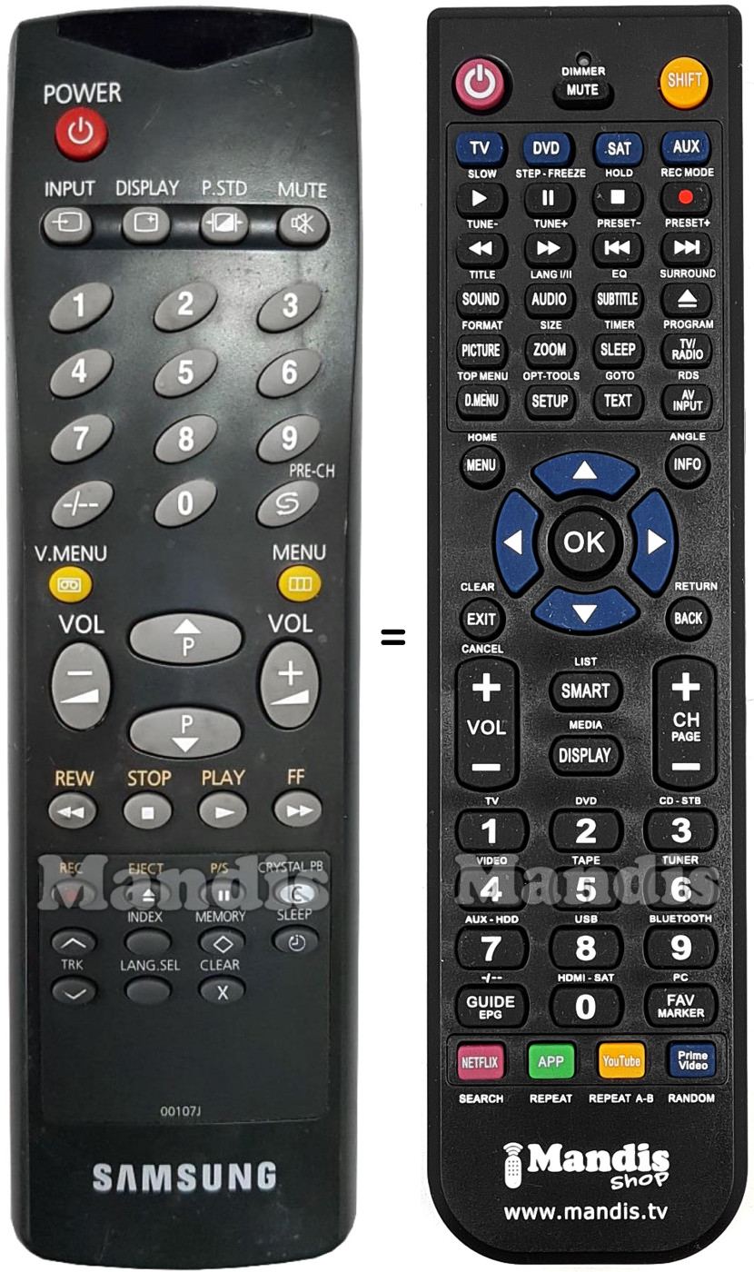 Replacement remote control Samsung 00107J