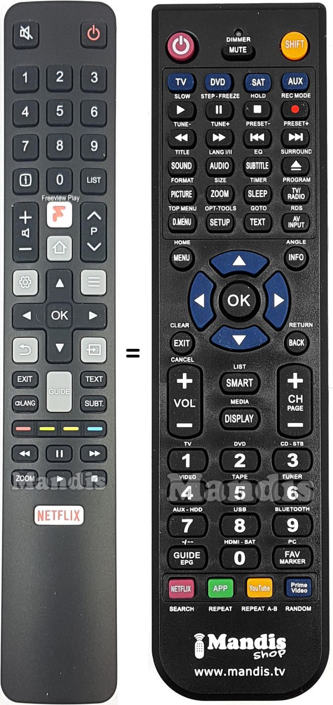 Replacement remote control Tcl 06IRPT45LRCHF802