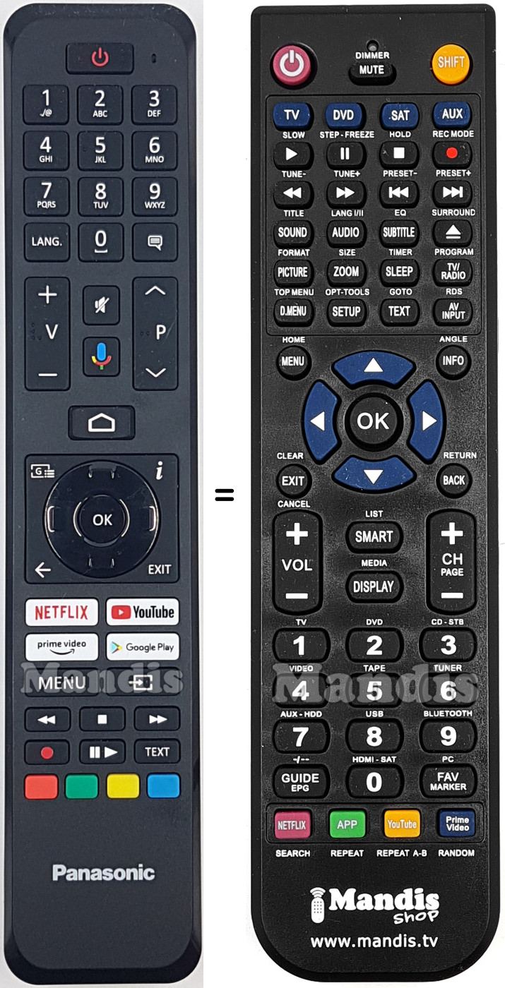 Replacement remote control F & U RC45160