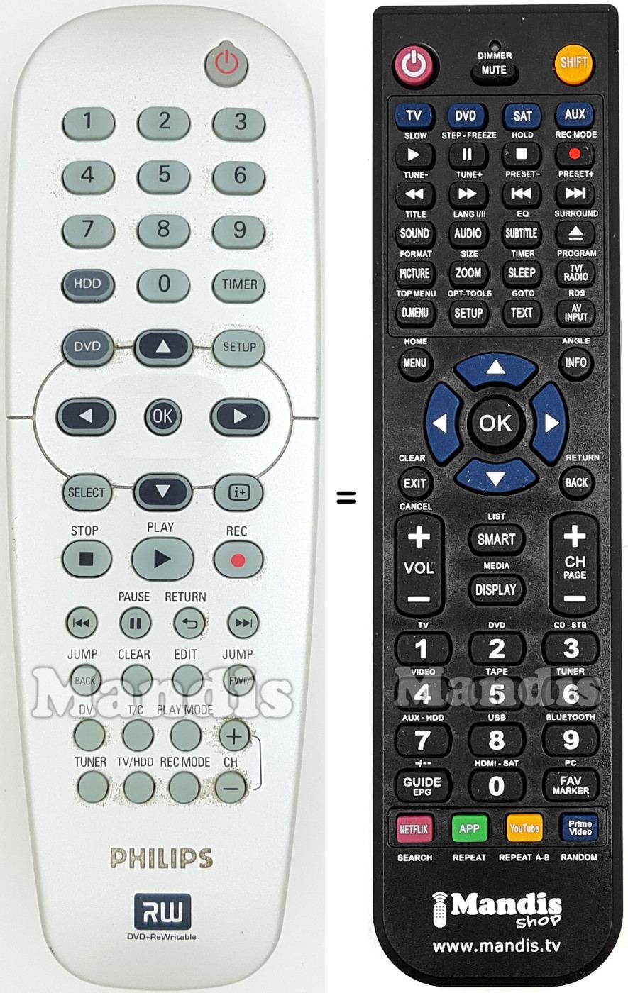 Replacement remote control Philips 242254900587