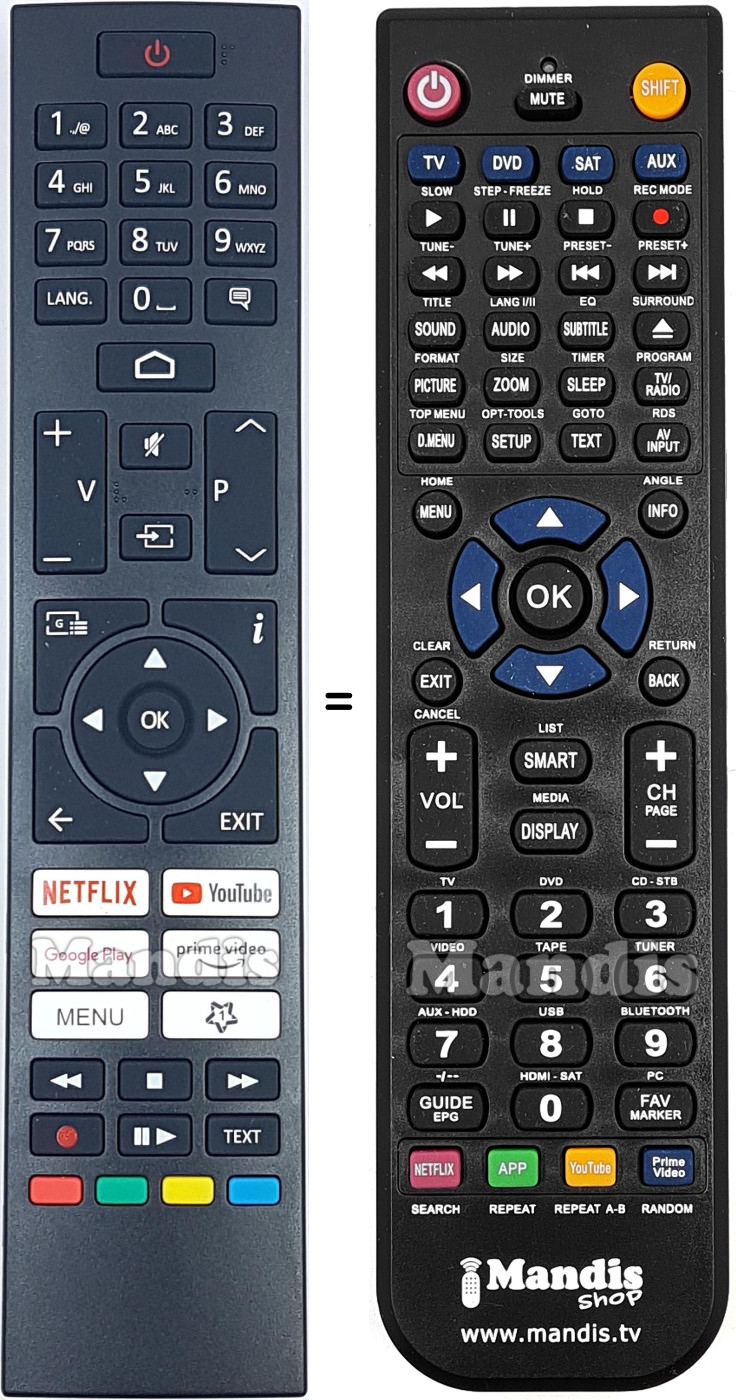 Replacement remote control JVC RC45157