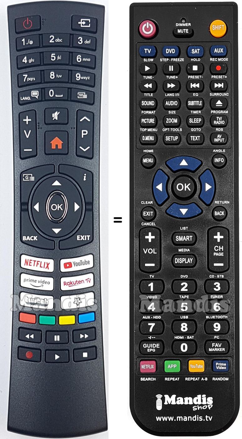 Replacement remote control F & U RC4590P